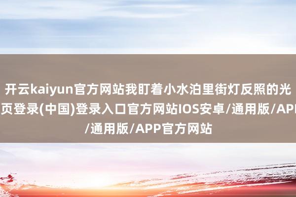 开云kaiyun官方网站我盯着小水泊里街灯反照的光晕-开云网页登录(中国)登录入口官方网站IOS安卓/通用版/APP官方网站