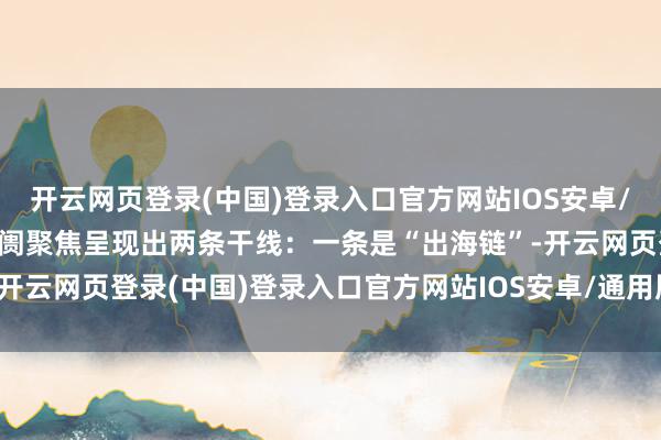 开云网页登录(中国)登录入口官方网站IOS安卓/通用版/APP官方网站阛阓聚焦呈现出两条干线：一条是“出海链”-开云网页登录(中国)登录入口官方网站IOS安卓/通用版/APP官方网站